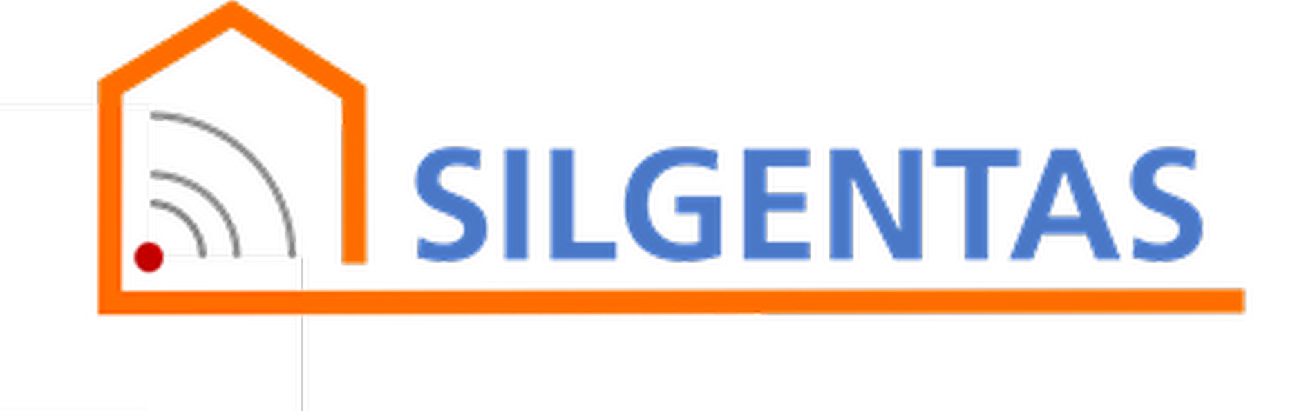 Logo des Verbundprojekts SILGENTAS. Ein stilisiertes Haus mit einem Funksymbol. Daneben der Titel des Projekts